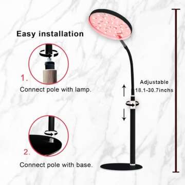 Arikashin Red Light Therapy Lamp for Face- Facial and Body Treatment with Adjustable Height Stand, 120 LEDs, 660nm, 850nm, 940nm - Alleviate Muscle Soreness, Skin Vitalit