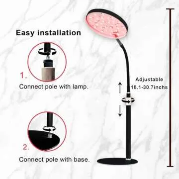 Arikashin Red Light Therapy Lamp for Face- Facial and Body Treatment with Adjustable Height Stand, 120 LEDs, 660nm, 850nm, 940nm - Alleviate Muscle Soreness, Skin Vitalit