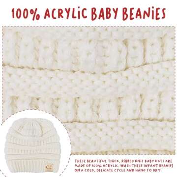 Cute Ivory Knit Baby Hat for Warm Winter Style