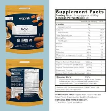 Organifi: Gold - Superfood Supplement Powder- 90 Servings (3 Pack) - Stress Support, Better Rest, Re...