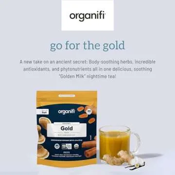 Organifi: Gold - Superfood Supplement Powder- 90 Servings (3 Pack) - Stress Support, Better Rest, Relaxation and Promotes Restful Sleep - Turmeric and Reishi Infused