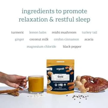 Organifi: Gold - Superfood Supplement Powder- 90 Servings (3 Pack) - Stress Support, Better Rest, Relaxation and Promotes Restful Sleep - Turmeric and Reishi Infused