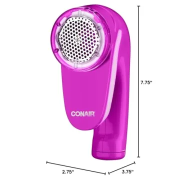 Conair Fabric Shaver and Lint Remover, Battery Operated Portable Fabric Shaver, Pink