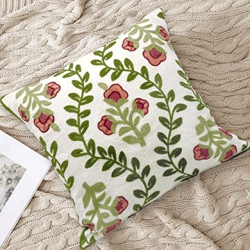 Alysheer Floral Embroidered Pillow Cover for Home Decor