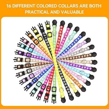 16 Pack Puppy Collars,Puppy Collars for Litter,Paw Print Safety Puppy Collars for Small Puppies,Nylon Breakaway Puppy ID Collars Whelping Collars Litter Collars Glow in The Dark(S)