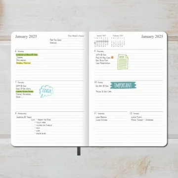2025 Planner for Organized Living with Vegan Leather Cover