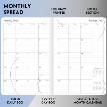 2025 Planner for Organized Living with Vegan Leather Cover