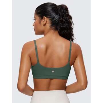CRZ YOGA Women's Butterluxe Adjustable Spaghetti Strap Sports Bra - Luxurious Comfort for Active Wom...