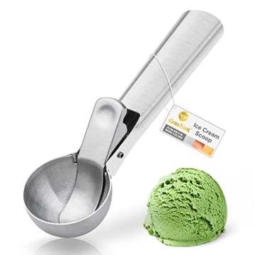 YasTant Premium Ice Cream Scoop with Trigger Ice Cream Scooper Stainless Steel, Heavy Duty Metal Ice...