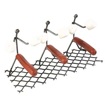 GUTE Hot Dog Roaster Stainless Steel Three Man Stick Figure Griller Funny Barbeque BBQ Grilling Gifts, Dad Gifts, Men Novelty Hotdog - Great for Parties, Birthdays, Tailgates!