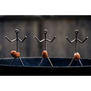 GUTE Hot Dog Roaster Stainless Steel Three Man Stick Figure Griller Funny Barbeque BBQ Grilling Gifts, Dad Gifts, Men Novelty Hotdog - Great for Parties, Birthdays, Tailgates!