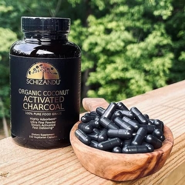 Schizandu Activated Coconut Charcoal Capsules - Vegan Detox