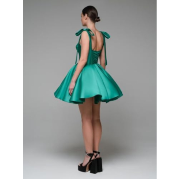 AZG Black Short Prom Dress with Pockets for Homecoming