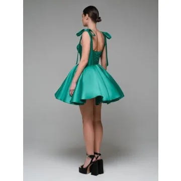 AZG Black Short Prom Dress with Pockets for Homecoming