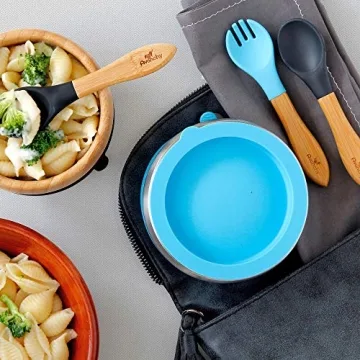 Avanchy Baby Bowls with Suction and Storage Lids Set