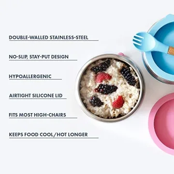 Avanchy Baby Bowls with Suction and Storage Lids Set