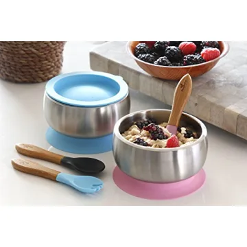 Avanchy Baby Bowls with Suction and Storage Lids Set