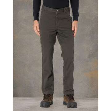 Carhartt Men's Rugged Flex Relaxed Fit Canvas Flannel-Lined Utility Work Pant, Peat, 31 x 30