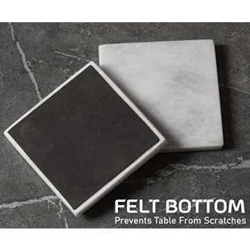 Radicaln Marble Coaster Plate Square 3.5" Inches White Handmade Coaster Set for Coffee Table & Cup Holder Coaster for Drink & Kitchen Caddy Drinkware