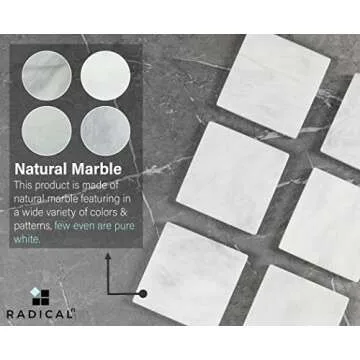 Radicaln Marble Coaster Plate Square 3.5" Inches White Handmade Coaster Set for Coffee Table & Cup Holder Coaster for Drink & Kitchen Caddy Drinkware