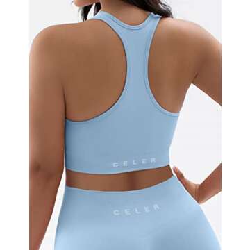 CELER Sports Bras for Women Racerback Chemistry Seamless Workout Yoga Gym Fitness Bra with Removable...