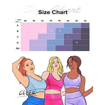 CELER Sports Bras for Women Racerback Chemistry Seamless Workout Yoga Gym Fitness Bra with Removable Pads, Sea Glass XS