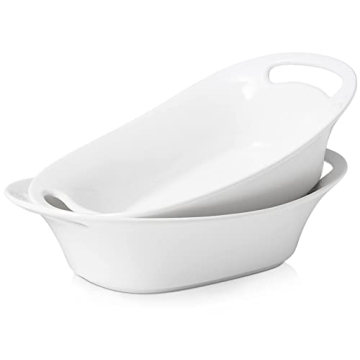 DOWAN Large Serving Bowls with Handles - Stylish 2 Quart Set for Kitchen and Entertaining