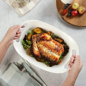 DOWAN 2 Quart Serving Bowls with Handles for Entertaining