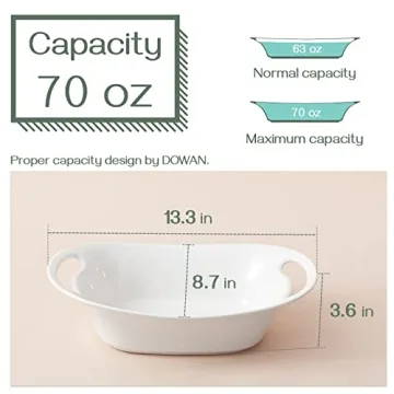 DOWAN 2 Quart Serving Bowls with Handles for Entertaining