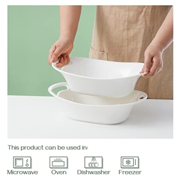 DOWAN 2 Quart Serving Bowls with Handles for Entertaining