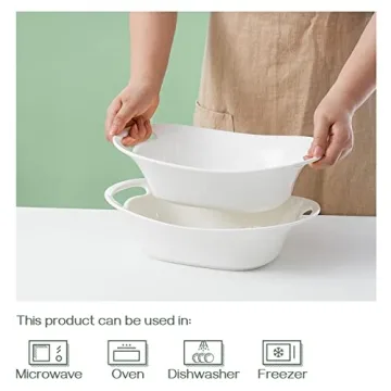 DOWAN 2 Quart Serving Bowls with Handles for Entertaining