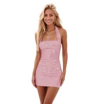 DIYFU Sparkly Sequin Homecoming Dress for Teens