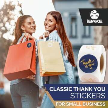 1000 1.5 Inch Thank You Stickers | Small Business & Packaging Stickers | Self-Adhesive, Waterproof &...