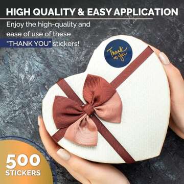 1000 1.5 Inch Thank You Stickers | Small Business & Packaging Stickers | Self-Adhesive, Waterproof & Durable