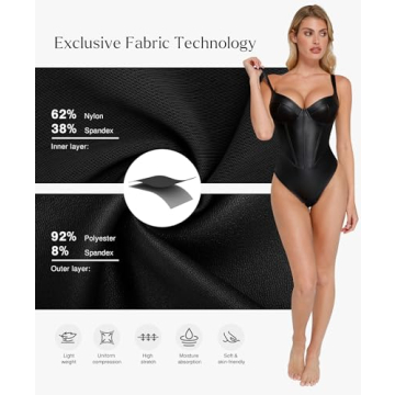 Stylish Popilush Faux Leather Bodysuit for Women