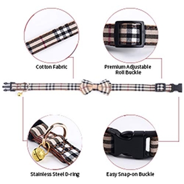 SuperBuddy Adjustable Dog Collar with Bowtie for All Dogs