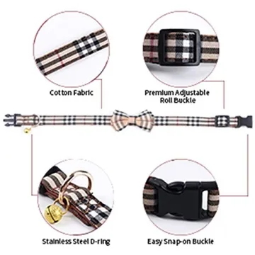 SuperBuddy Adjustable Dog Collar with Bowtie for All Dogs