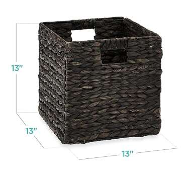 Best Choice Products 13x13in Hyacinth Baskets, Rustic Set Of 5 Multipurpose Collapsible Storage Orga...