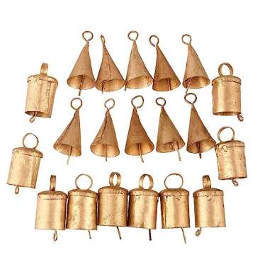 Set of 20 Rustic Christmas Bells for Decor and Crafts