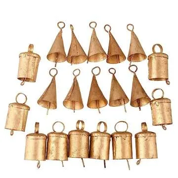 Set of 20 Rustic Christmas Bells for Decor and Crafts