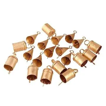 Set of 20 Rustic Christmas Bells for Decor and Crafts