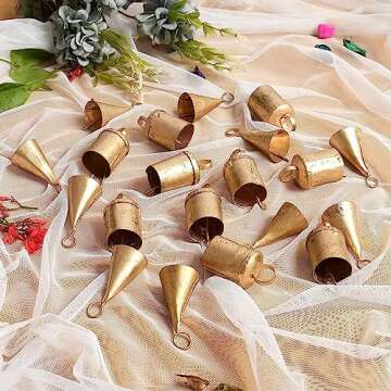 Set of 20 Rustic Christmas Bells for Decor and Crafts