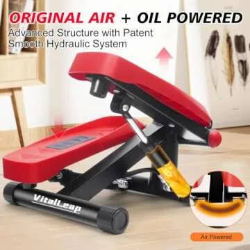 Compact VitalLeap Mini Stepper with Air Resistance and Bands