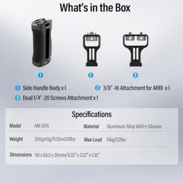 SIRUI Lightweight Side Handle for Camera Cages & Rigs Enjoy Flexibility