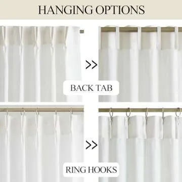 Vision Home White Pinch Pleated Semi Sheer Curtains Textured Light Filtering Window Curtains 108 inch for Living Room Bedroom Rayon Blended Pinch Pleat Drapes with Hooks 2 Panels 40" Wx108 L