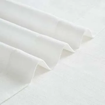 Vision Home White Pinch Pleated Semi Sheer Curtains Textured Light Filtering Window Curtains 108 inch for Living Room Bedroom Rayon Blended Pinch Pleat Drapes with Hooks 2 Panels 40" Wx108 L