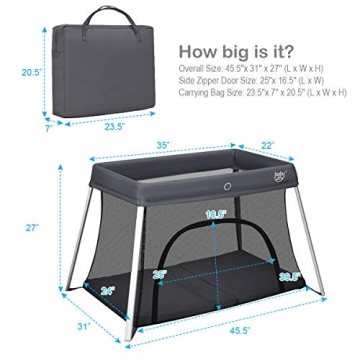 BABY JOY Portable Travel Crib for Infants & Toddlers