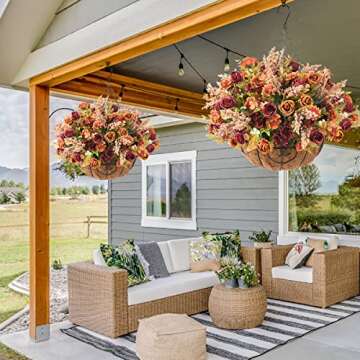 Homsunny Artificial Hanging Flowers for Autumn Decor