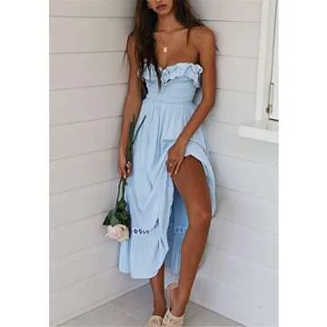 Stylish Blue Off The Shoulder Summer Cocktail Dress