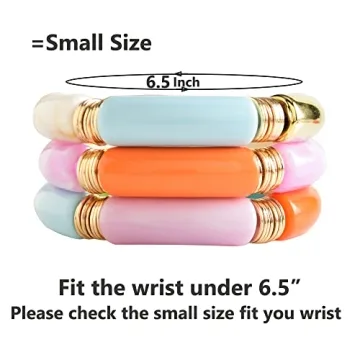 GOOJIDS Colorful Bamboo Tube Bangles Bracelet Set
